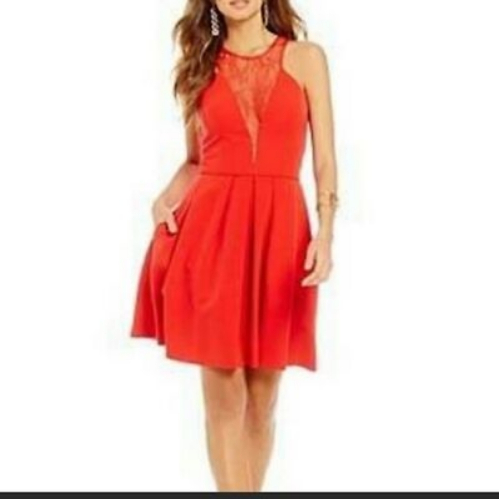 NWT! Gianni Bini Tristan Red Sleeveless Lace Cocktail Dress